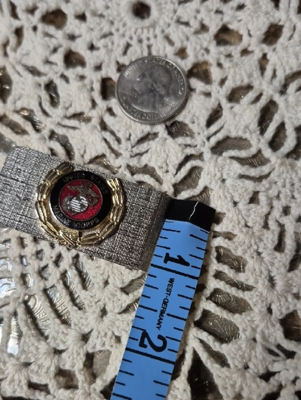 United States Marine Corps Silver & Gold Emblem Money Clip